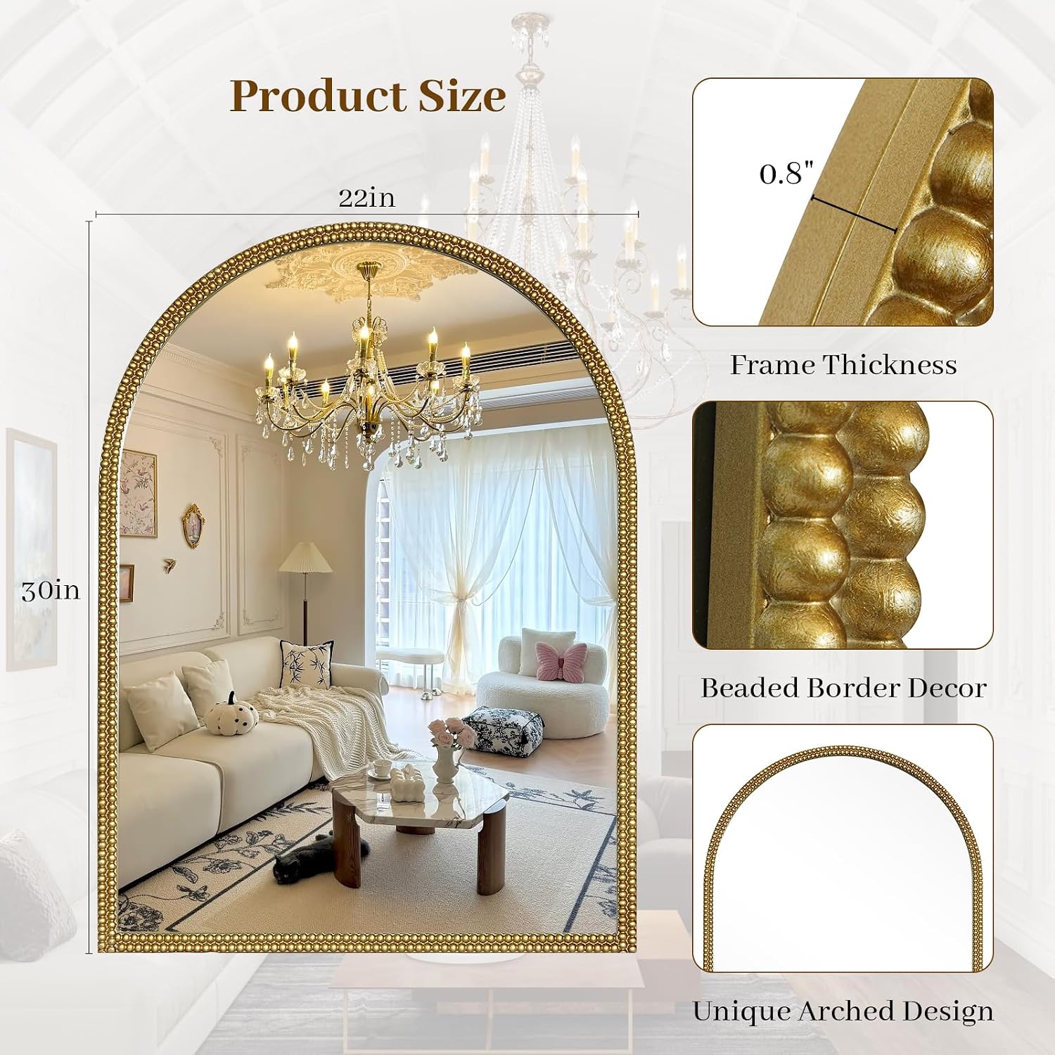 Arched Gold Beaded - Hình 2