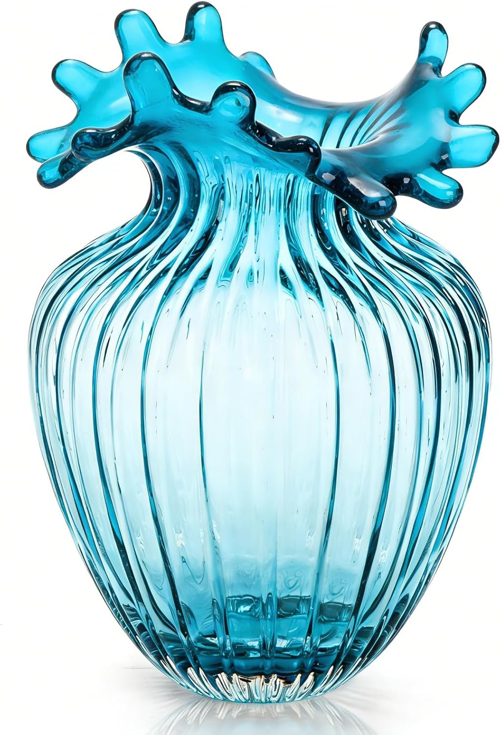 Blue Ribbed Blown