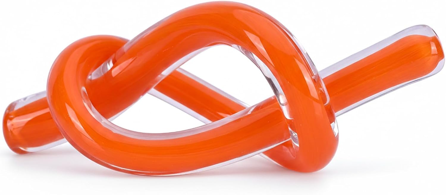 Orange Glass Knot Decorative Sculpture
