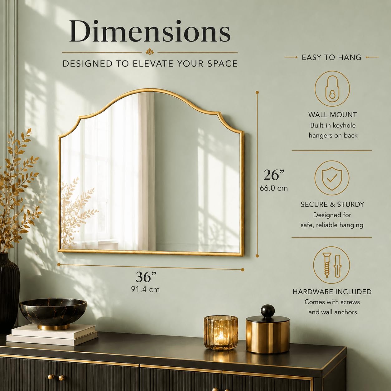 Arched Gold Scalloped - Hình 2
